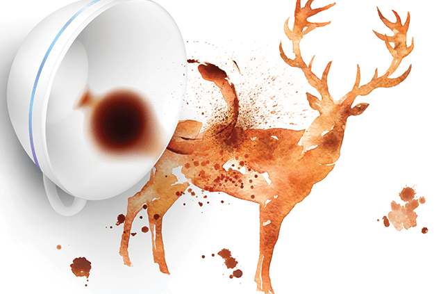 Coffee painting of a deer